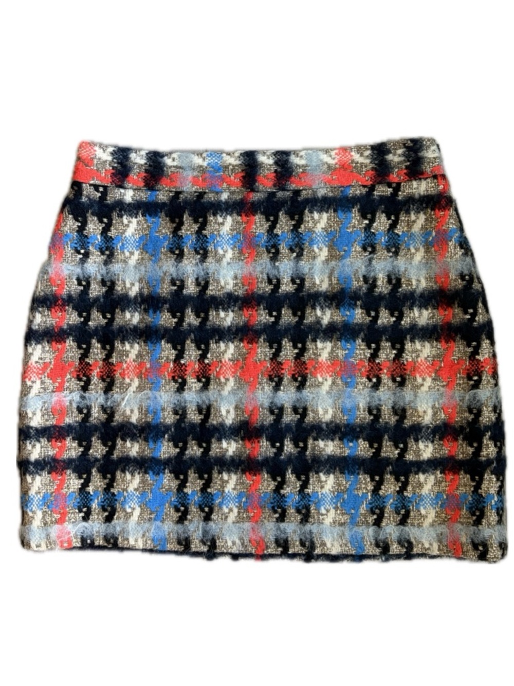 Milly Multicolor Tweed Houndstooth Mini Skirt — Size 6